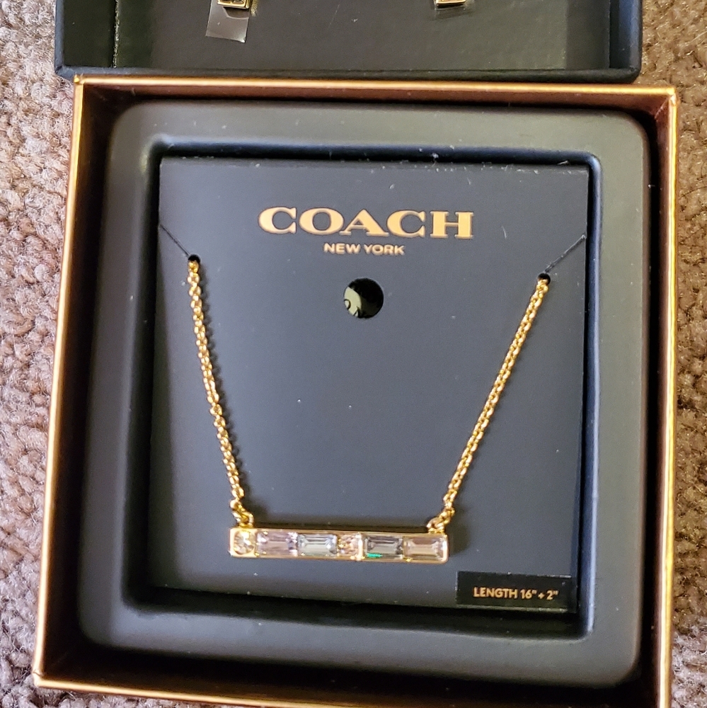 NWT rose gold necklace and earrings